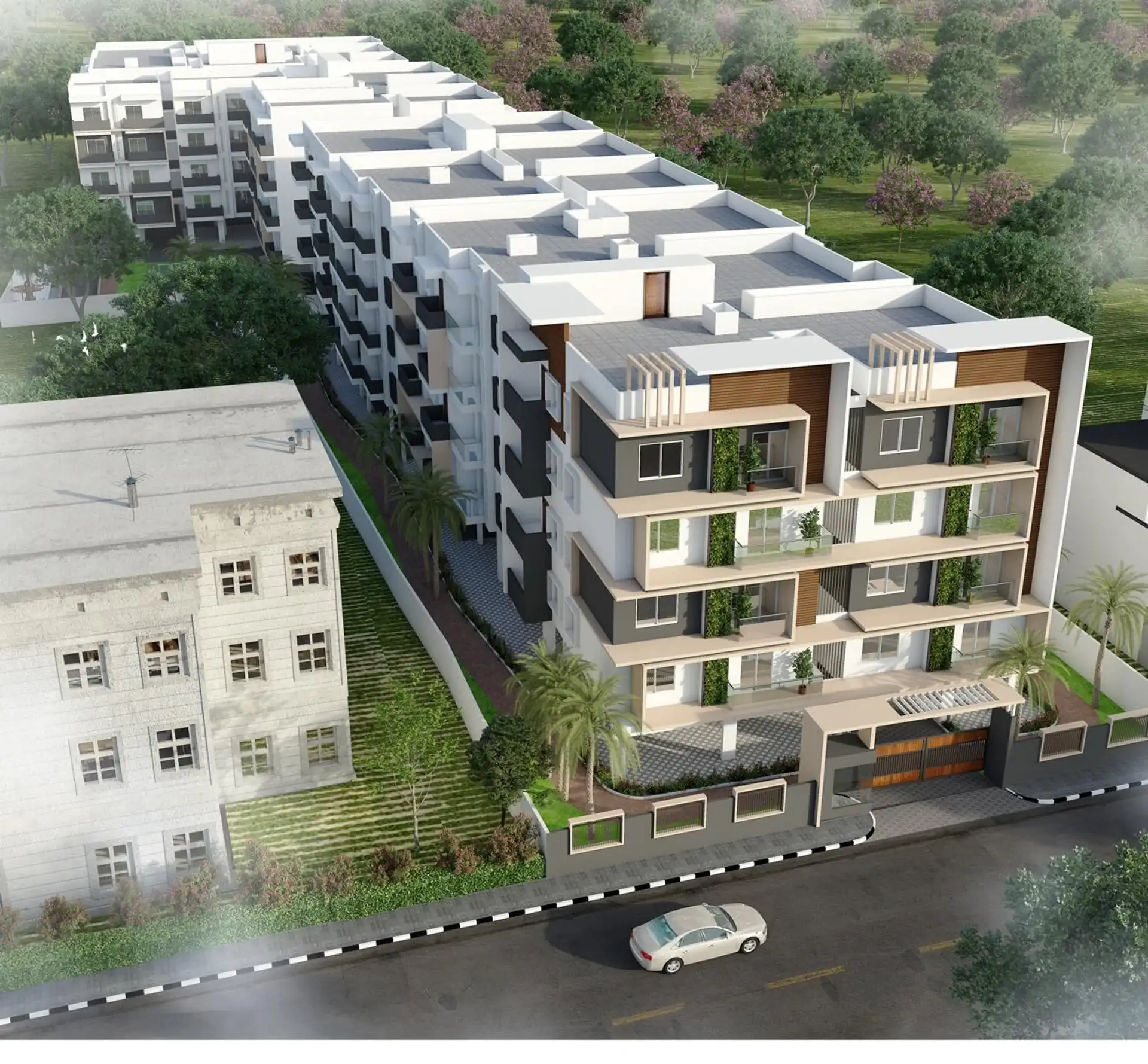 Saptasree Suprabhatham aerial view · Artist’s visualisation