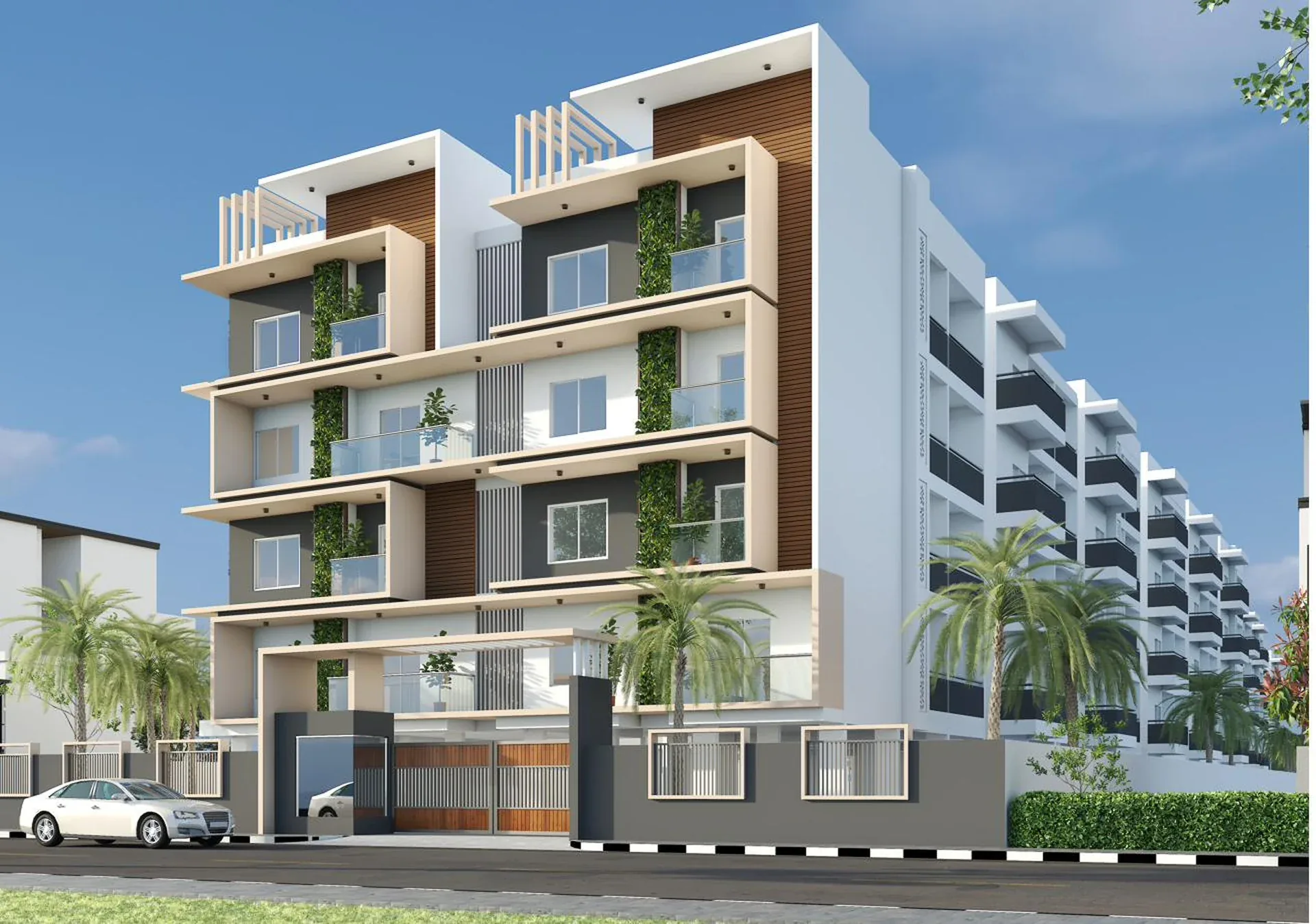 Saptasree Suprabhatham daylight frontage · Artist’s visualisation